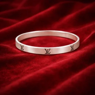 Monogram Engraved Silver Men's Kada