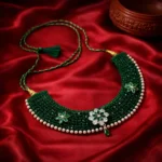 Royal Emerald Floral Pearl Choker Necklace