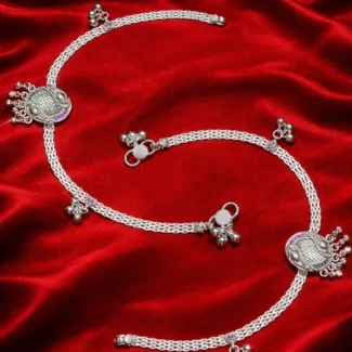 Traditional Swan Motif Silver Anklet