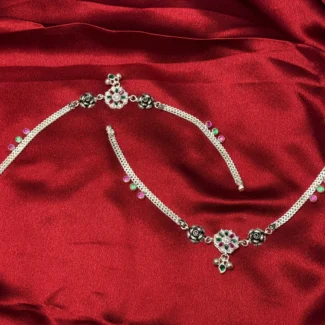 Gulbahar Silver Anklet Set