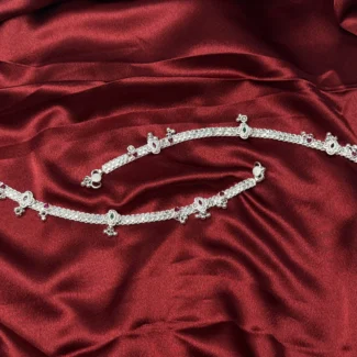 Riva Sparkle Silver Anklet Set