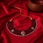 Ruby Cascade Floral Necklace