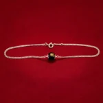 Om Bead Silver Bracelet