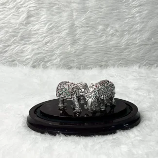 Royal Twin Elephant Silver Décor Set