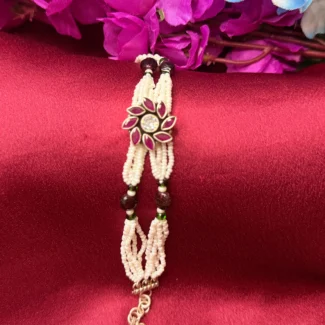 Ruby Floral Beaded Bracelet