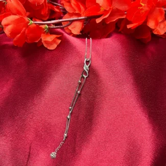 Infinity Dual Chain Silver Bracelet