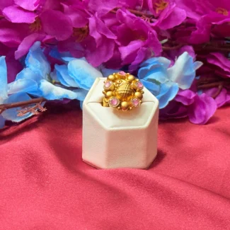 Gold Polish Antique Peacock Statement Ring