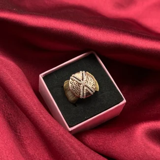 Golden Crest Designer Silver Ring