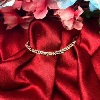 Modern Rectangular Link Silver Bracelet for Men