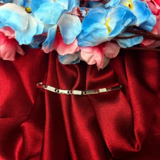 Dual Finish Textured Silver Bracelet for Men