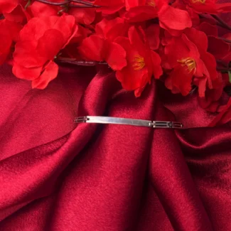 Dual Tone Black & Silver Minimal Bracelet for Men