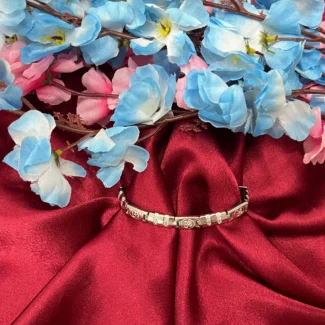 Om Symbol Dual Tone Silver Bracelet for Men