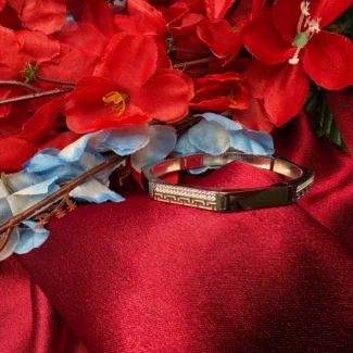 Greek Pattern Edge Silver Bracelet for Men