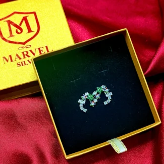 Emerald Flutter Floral Hoop Stud Earrings