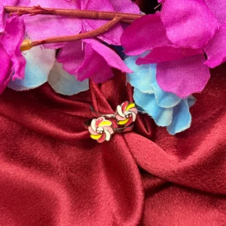 Multicolor Floral Spiral Toe Ring (Adjustable)