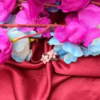 Pink Floral Toe Ring (Adjustable)