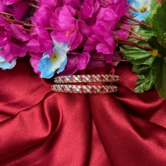 Ruby Shine Silver Stone Bangles