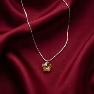 Golden Clover Silver Pendant Necklace