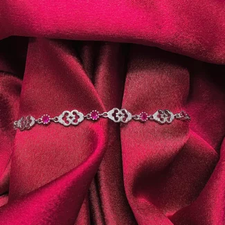 Ruby Aura Designer Silver Bracelet