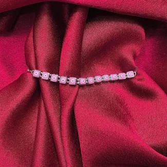 Pink Evil Eye Silver Bracelet