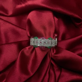 Royal Fusion Ruby-Emerald Silver Kada