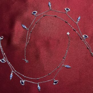 Mystic Evil Eye Silver Anklet